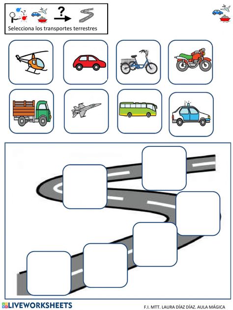 Ejercicio interactivo de Medios de transportes TERRESTRES Kindergarten Telling Time, Transportation Preschool Activities, Preschool Activity Books, Living And Nonliving, 3rd Grade Math Worksheets, Transportation Preschool, Kids Worksheets Preschool, Classroom Management Tool, Fall Arts And Crafts