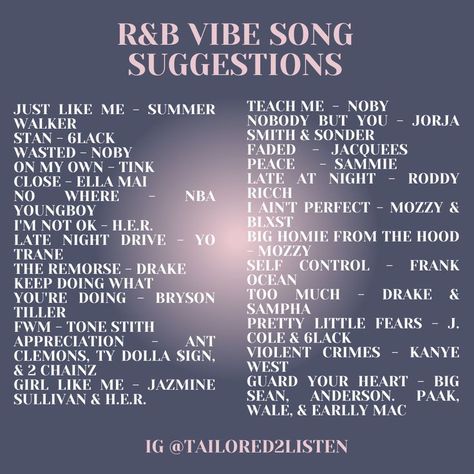 90s R&b Love Songs, Rnb Songs To Listen To, Old R&b Playlist, Good Rnb Songs, Rnb Recommendations, Rnb Love Songs Playlists, R And B Songs Playlists, Old Rnb Playlist Songs, Chill R&b Playlist