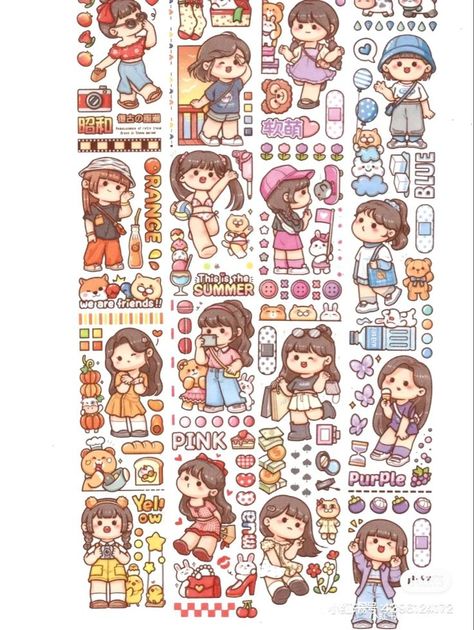 Pin by 茶茶 on 快速收藏 | Cute stickers, Cute doodles, Cute cartoon wallpapers Doodles Kawaii, V Chibi, Cute Easy Doodles, Korean Stickers, Stickers Kawaii, Scrapbook Stickers Printable, Stickers Cute, Cute Kawaii Drawings, Kawaii Doodles