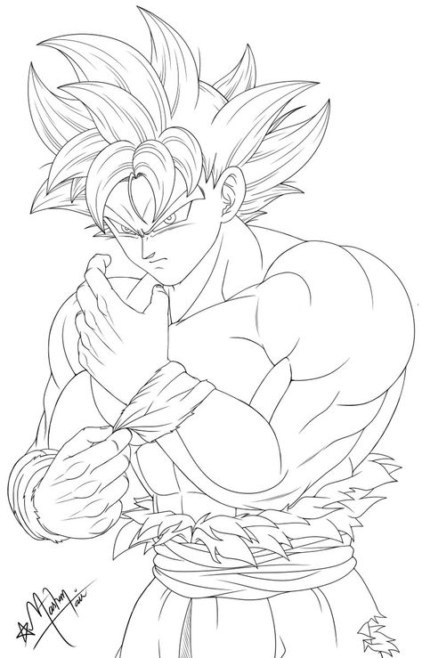 Goku Outline Drawing, Goku Colour Drawing, Dragon Ball Z Stencil, Deadpool Line Art, Dragon Ball Lineart, Goku Printable, Goku Lineart, Goku Coloring Pages, Dragon Ball Z Coloring Pages