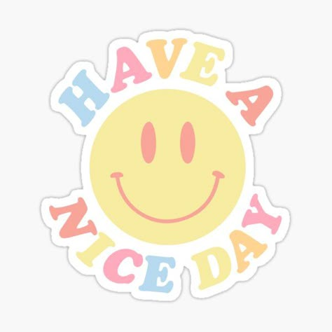 Have A Nice Day Smiley Face, Stickers Smiley Faces, Happy Stickers Cute, Colorful Stickers Aesthetic, Happy Face Aesthetic, Stickers Smile, Smiley Face Stickers, Nice Stickers, Have Nice Day