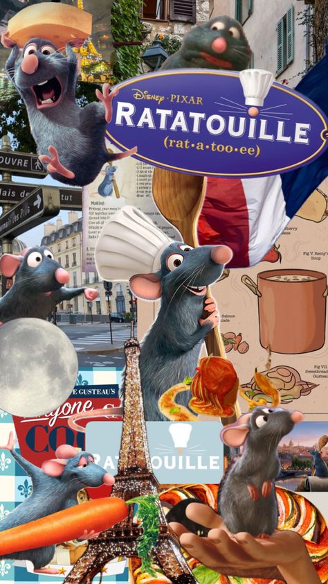 Ratatouille wallpaper Ratatouille Wallpaper, Ratatouille Art, Ratatouille Movie, Ratatouille Disney, Disney Movie Art, Disney Characters Wallpaper, Cute Lockscreens, Fyp Aesthetic, Disneyland Pictures