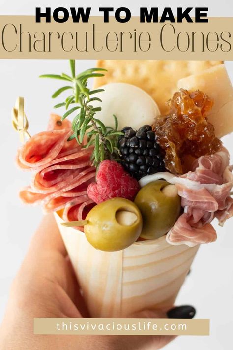 Making our charcuterie cones is the perfect way to have a charcuterie board on the go. They are a fun way to change up the traditional cheese board, and they are adorable! Charcuterie Cone Ideas, Chacutery Cones Ideas, Charcuterie Cones Ideas, Charcuterie Cone Display, Charcuterie Cones Diy, Charturie Board, Grazing Tray, Charcuterie Cones, Charcuterie Board Wedding