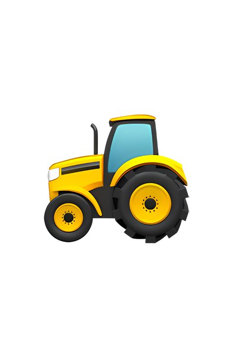 The emoji 🚜 depicts a yellow or green tractor with large wheels, a tall exhaust pipe, and a scoop or blade at the front. The tractor appears to be moving forward and may be pulling or pushing something. Lego Hotel, Emoji Copy, Emoji Dictionary, Apple Emojis, Geometric Photography, Brave Browser, The Emoji, Green Tractors, Mall Design