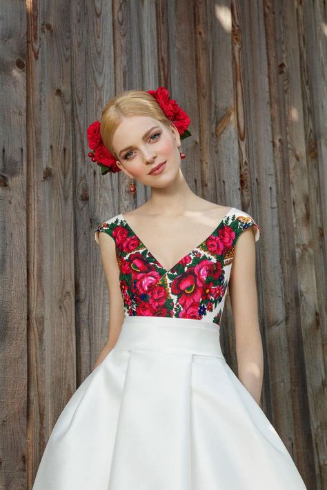 Folk wedding dress folk wedding gown ethnic wedding dress ethnic wedding gown hippie satin skirt red flower belt boho pocket rustic crystals Folk Wedding Dress, Hippie Wedding Dress, Wedding Dress Rustic, Mexican Bridal Showers, Rustic Wedding Gowns, Folk Wedding, Wedding Dress Etsy, Mexican Wedding Dress, Dress Boho Wedding