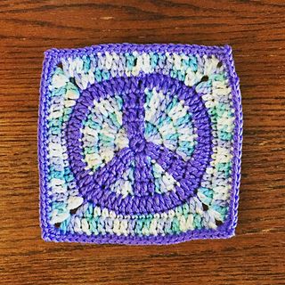 Ravelry: ACountryYarn's Day 222 Peace Sign Granny Square Crochet Peace Sign Granny Square Pattern, Crochet Peace Sign Granny Square, Peace Granny Square, Peace Sign Granny Square Patterns, Pot Leaf Granny Square, Peace Sign Granny Square, Taurus Symbols, Granny Pattern, Sport Weight Yarn