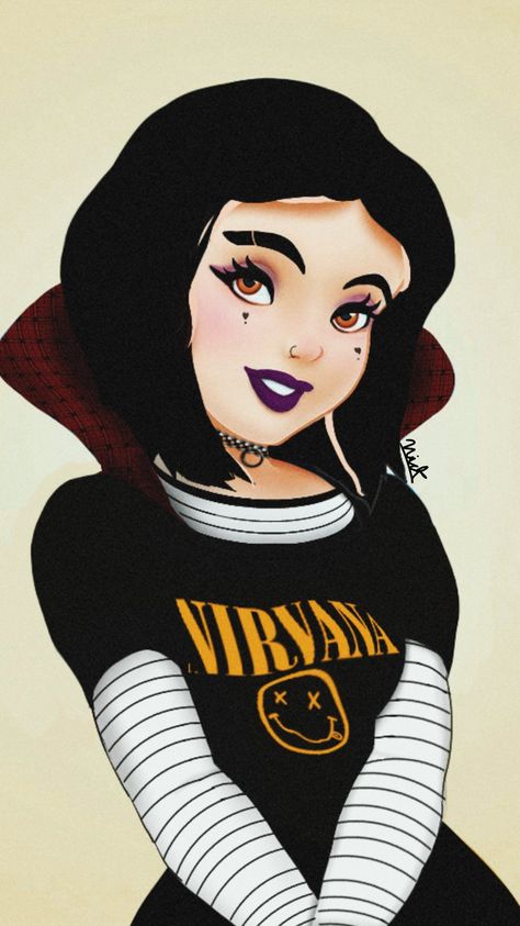 Disney Pfps, Emo Characters, Gothic Disney Princesses, Bad Disney, Snow White Tattoos, Hippie Logo, Dark Disney Art, Tiktok Wallpaper, Goth Disney Princesses