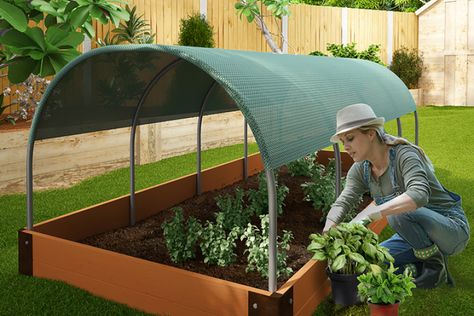 How to work with shade cloth | Coolaroo Shade Cloth Garden, Serre Diy, Garden Shade, Shade Garden Design, Shade House, Backyard Shade, Diy Raised Garden, Diy Shades, Veg Garden