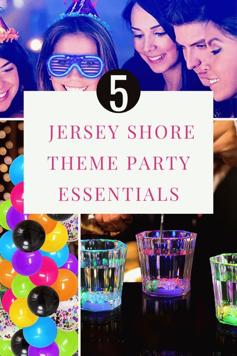 It's time to get your party on Jersey Shore style! If you're looking to throw an epic shindig with the perfect balance of fun and fist-pumping, then you need these five essential elements for a Jersey Shore theme party. We've got all the makings of a legendary night. Jersey Shore Theme Party Outfit Women, Jersey Shore Theme Party Food, Jersey Shore Party Ideas, Jersey Shore Bachelorette Party Theme, Jersey Shore Party Decorations, Jersey Shore Outfits Party, Jersey Shore Bachelorette Party, Jersey Shore Decorations, Jersey Shore Birthday Party