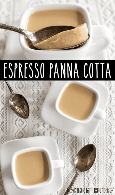 Discover the ultimate Espresso Panna Cotta recipe that will impress your guests. Creamy, smooth, and infused with rich espresso flavor. Give this Espresso Panna Cotta Recipe a try. Italian puddings like this have a creamy texture and really do make the perfect dessert. Coffee Panacotta Recipe Easy, Quick Easy Dessert Recipes 3 Ingredients, Panna Cotta Recipe Italian, Pannacotta Recipes, Panacota Recipe, Espresso Desserts, Espresso Pudding, Easy Panna Cotta Recipe, Posset Recipe