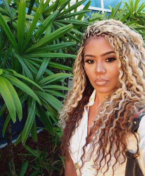 Tree Braids Styles, Braid Hairstyles For Black Women, Best Braided Hairstyles, Tree Braids Hairstyles, Micro Braids Hairstyles, Tan Skin Blonde Hair, Braids For Black, Hair Charms, Goddess Braids Hairstyles