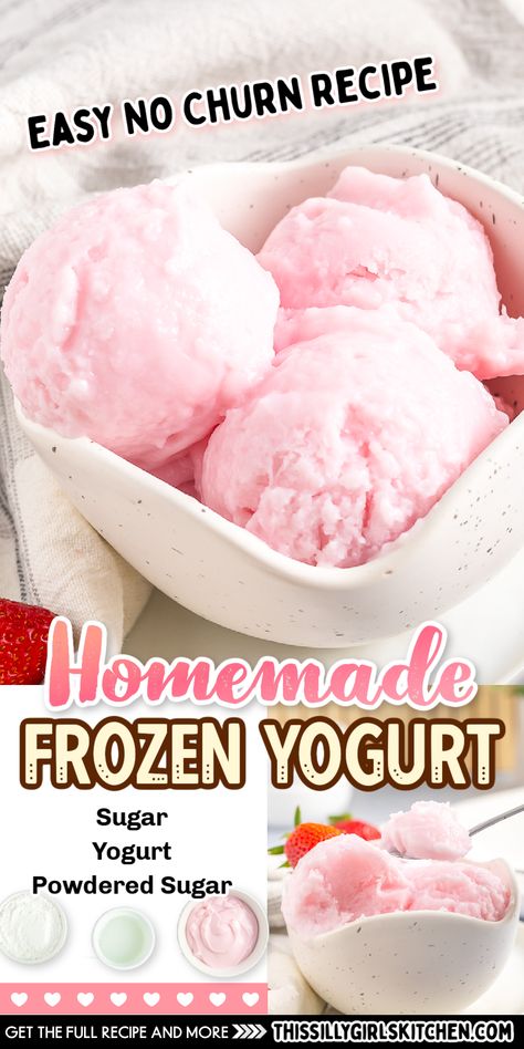 How To Make Frozen Yogurt, Frozen Yogurt Dessert Recipes, Yogurt Ice Cream Recipe, Homemade Frozen Yogurt Recipes, Easy Ice Cream Recipe Homemade, Frozen Yogurt Recipe, Homemade Frozen Yogurt, Homemade Ice Pops, Frozen Yogurt Bites