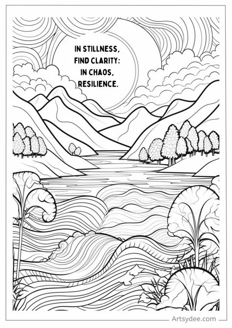 Boost Your Wellbeing with 24 Free Printable Coloring Pages for Mental Health! Explore a collection of soothing and engaging coloring pages designed to promote relaxation and mindfulness. These free printable coloring pages for mental health offer a creative way to unwind and focus on self-care. Embrace the therapeutic benefits of coloring as you immerse yourself in these beautiful designs. #ColoringPagesForMentalHealth #FreePrintableColoringPages #MentalWellness Mindfulness Coloring Pages For Adults, Printable Activity Sheets For Adults, Relaxing Coloring Pages Free Printable, Coloring Pages Mental Health, Mindful Colouring Pages Free Printable, Recovery Coloring Pages, Color Therapy Coloring Pages, Experiential Therapy, Mental Health Coloring Pages