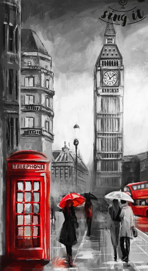 Art Sketches City, Drawing Of London, Big Drawings Ideas Sketch, Big City Drawing, London City Drawing, London Drawing Sketches, London City Painting, London Landmarks Illustration, London Art Drawing