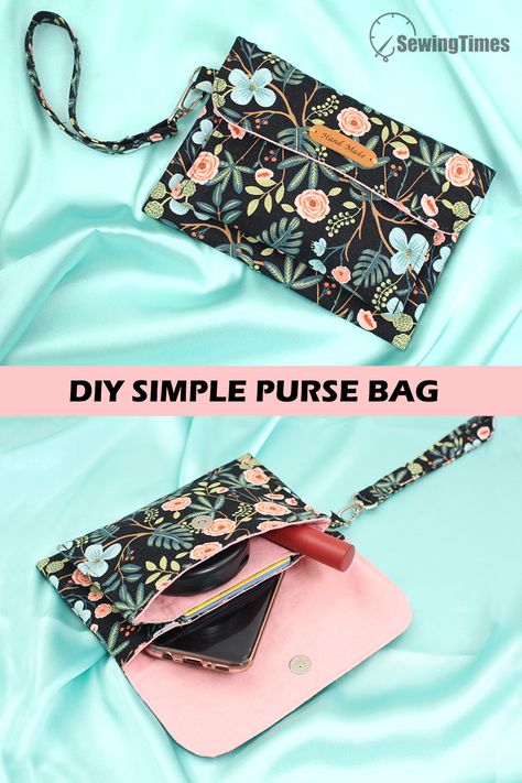 DIY SIMPLE PURSE BAG | Cute Envelope Clutch bag Tutorial [sewingtimes] Quilted Clutch Bag, Sewing A Clutch Purse, Envelope Bag Diy, Small Clutch Purse Pattern, How To Sew A Purse, Sewingtimes Tutorials, Diy Envelope Purse, No Sew Purse, Diy Purse Tutorial