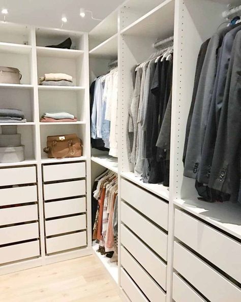 Walk In Closet Ikea, Ikea Closet Hack, Dressing Ikea, A Walk In Closet, Pax Closet, Ikea Pax Closet, Closet Ikea, Ikea Closet, Closet Hacks