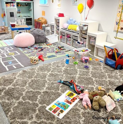 Kallax Playroom, Grandkids Playroom, Garage Redo, Dream Playroom, Playroom Seating, Children Playroom, Kids Playrooms, Playroom Inspiration, Basement Layout