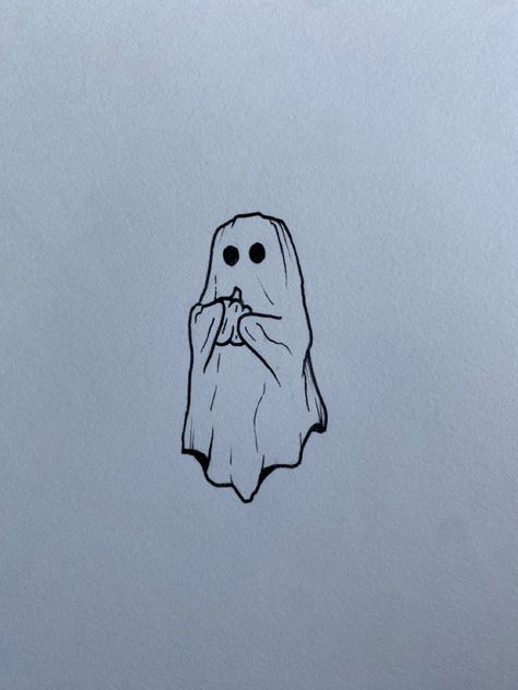 Ghost Tattoo With Pumpkin, Tony Ghost Tattoo, Ghost Tattoos Fine Line, Tiny Nature Drawings, Tattoo Line Art Simple, Fall Ghost Tattoo, Halloween Line Work Tattoo, Ghost Blowing Bubbles Tattoo, Ghost Sheet Tattoo