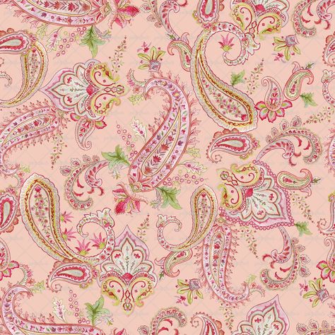 Pink Paisley Wallpaper, Paisley Watercolor, Kalamkari Fabric, Paisley Wallpaper, Paisley Art, Printed Casual Dresses, Indian Prints, Elegant Colors, Unique Paintings