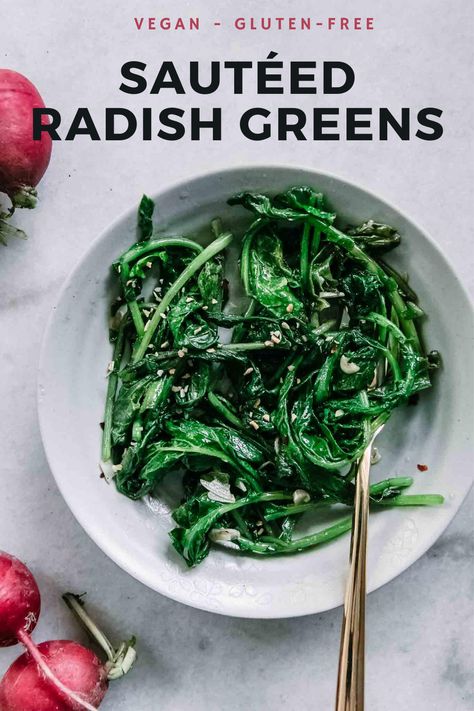 Radish Leaves Recipe, Greens Side Dish, How To Cook Radishes, Mars Settlement, Radish Leaves, Greens Recipes, Radish Greens, Radish Recipes, Recovery Food