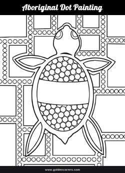 Aboriginal Dot Painting Template for Coloring.                                                                                                                                                      More Aboriginal Art For Kids, Aboriginal Symbols, Australia Crafts, Aboriginal Education, Dotting Art, Indigenous Education, Aboriginal Dot Painting, Aboriginal Dot Art, Aboriginal Painting