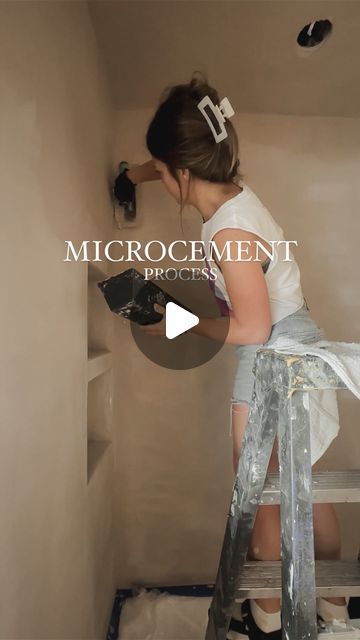 11 likes, 6 comments - cozy.happy.home on July 16, 2024: "MICROCEMENT BATHROOM OF MY DREAMS! This product and the whole DIY kit was so empowering and made me feel like I can tackle anything 💪. We (my brother-in-law) took a few extra steps like removing the old shower tile only because it didn’t go all the way to the ceiling. The best part about this product is that YOU DON’T HAVE TO! You can literally put this right over existing tile and walls the way we did on the floors. It makes it such Microcement Shower Floor, Microcement Over Tiles, Old Tile Bathroom Makeover, Bathroom Without Tiles, Paint Shower Tile, Microcement Floor, Microcement Bathroom, Microcement Walls, Painted Shower Tile