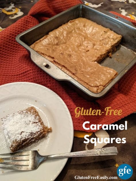 Gluten-Free Caramel Squares Gluten Free Caramel, Recipe For Caramel, Caramel Squares, Gluten Free Lemon Bars, Gf Sweets, Gluten Free Bars, Gluten Free Bakery, Best Gluten Free Recipes, Gf Desserts