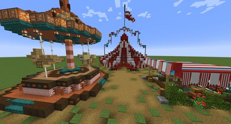 Minecraft Clown Build, Circus Tent Minecraft, Minecraft Ticket Booth, Carnival Minecraft, Minecraft Circus Tent, Circus Minecraft, Tent Minecraft, Minecraft Carnival Builds, Minecraft Organization