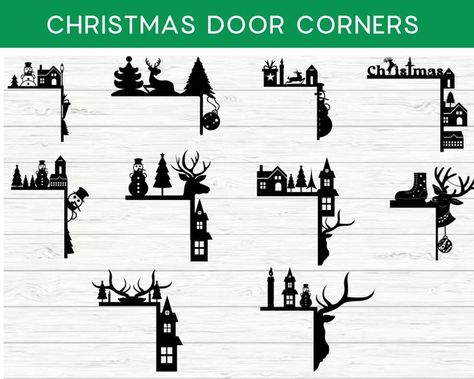 Explore beautiful laser cut door signs that blend Halloween and Christmas themes, perfect for welcoming guests year-round with style! Laser Cut Door, Door Sign Svg, Santa Door, Halloween Door Hanger, Door Hanger Svg, Laser Cut Wood Crafts, Halloween Door Hangers, Beautiful Decorations, Laser Ideas