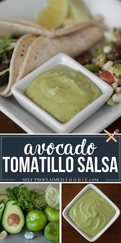 Green Salsa Recipe Tomatillos, Avocado Tomatillo Salsa, Green Salsa Recipe, Tomatillo Recipes, Salsa Ranchera, Mexican Salsa Recipes, Avocado Salsa Recipe, Easy Taco Recipes, Tomatillo Sauce