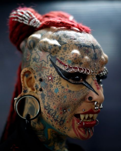 Body art parlours are springing up everywhere, but the legislation to govern what can and can’t be done is lacking, leaving some reputable artists up in arms Weird Piercings, Tattoos Gone Wrong, Vampire Woman, Body Modification Piercings, Eyeball Tattoo, Tattoo Face, Facial Tattoos, Scary Clowns, Body Modification