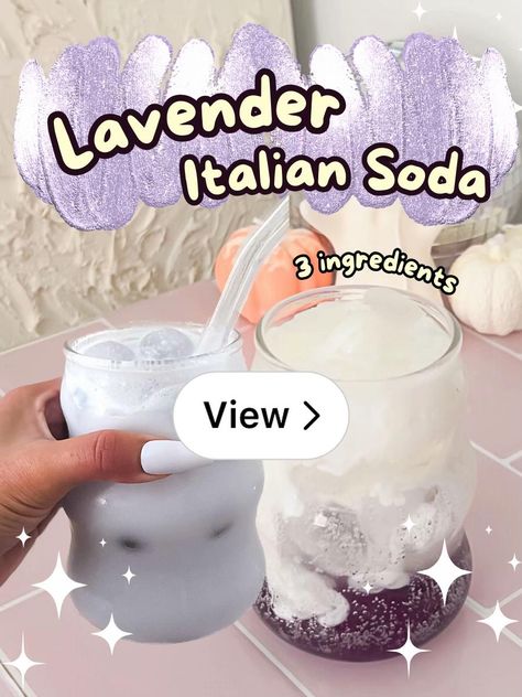 Lemon8 · ✨💜 Lavender Italian Soda 💜✨ · @Fawn Siri Lavender Drink, Italian Soda, Sugar Intake, Open App, Frozen Drinks, Frappe, Iced Tea, 3 Ingredients, Cold Drinks