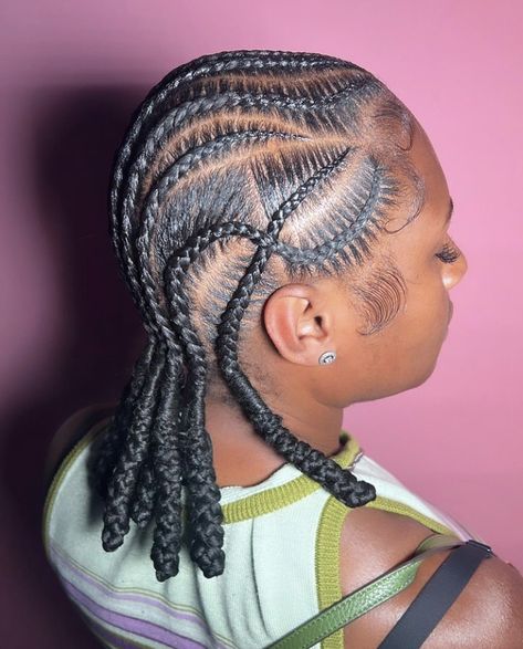 Feed In Braids Into Low Bun, Flat Twist Hairstyles, Feed In Braids, Feed In Braids Hairstyles, Braids Hairstyles Pictures, Stitch Braids, Feed In Braid, Pretty Braided Hairstyles, Straight Back