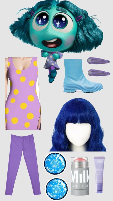 Outfits inspired by inside out characters!!!: ENVY Bing Bong Inside Out, 2 Halloween Costumes, School Halloween Costumes, Inside Out Costume, Joy Inside Out, Cute Group Halloween Costumes, Inside Out Characters, Diy Halloween Costumes For Kids