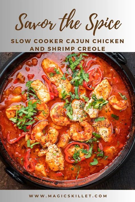 Shrimp Slow Cooker Recipes, Cajun Crockpot Recipes, Crockpot Shrimp Recipes, Shrimp Slow Cooker, Cajun Chicken And Shrimp, Crockpot Cajun, Slow Cooker Cajun, Creole Chicken, 5 Course Meal