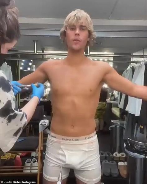 Justin Bieber shows off tattoo removal process in a pair of white briefs for Anyone music video | Daily Mail Online Justin Bieber Photoshoot, Justin Bieber Funny, Avril Lavigne Goodbye Lullaby, Johnny Crawford, Justin Bieber Images, Shawn Mendes Imagines, Justin Bieber Photos, Justin Bieber Pictures, Justin Beiber