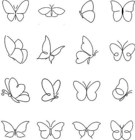 How To Draw A Cute Butterfly, Easy Sketches Butterfly, Easy Cute Butterfly Drawings, Easy Small Butterfly Drawing, How To Draw Small Butterflies, Butterfly Tattoo Easy To Draw, How To Draw Simple Butterfly, Butterfly On Flower Drawing Easy, Small Flower Doodles Simple