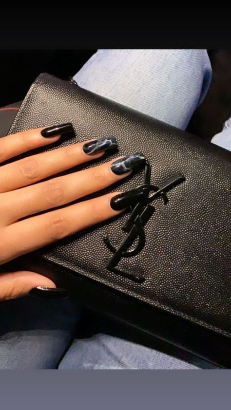 black smokey marble inspired nails Smokey Black Nails, Black Smokey Nails, Black Nails Marble, Black Marble Nails, Black Smokey, Inspired Nails, Black Nail Designs, Long Acrylic, Black Nail