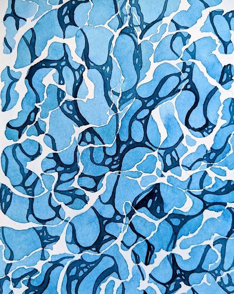 Pool Water Drawing, Ink On Water, Water Surface Drawing, Ocean Water Drawing, Ocean Floor Drawing, Water Texture Drawing, Drawings Of Water, Pool Illustration, Ocean Patterns