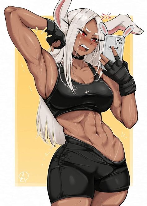 Muscle Anime Woman, Cute Anime Characters Kawaii Spicy, Muscular Woman Anime, Buff Anime Woman, Muscular Anime Female, Tomboy Anime Female, Anime Tomboy, Type Of Girlfriend, Tomboy Art