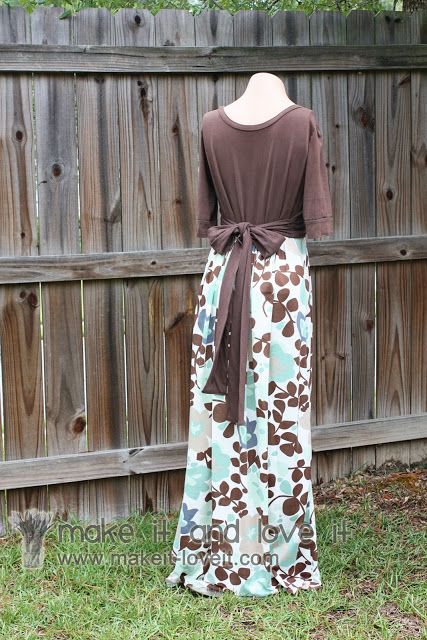 Shirt Into Dress, Maxi Dress Tutorials, New Long Dress, Diy Maxi Dress, Knit Shirts, Homemade Dress, Cute Maxi Dress, Ruffle Fabric, Dress With Sleeves