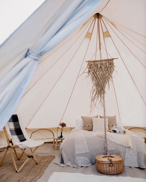 Tent Interior Ideas, Bell Tent Interior Ideas, Glamping Interiors, Bell Tent Interior, Tent Interior, Bell Tent Glamping, Tent Ideas, Bell Tents, Natural Aesthetic