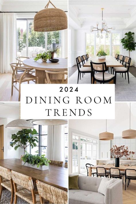 Modern Dining Room Ideas and Trends for 2024 – jane at home Dining Room With Round Table Modern, Dining Room Lighting Over Table Transitional, Dining Room Decor 2024 Trends, Modern Dining Room Table Decor Ideas, Beautiful Dining Room Ideas, Large Artwork Dining Room, 2024 Dining Room Table Trends, Florida Dining Room Ideas, Breakfast Nook Table Ideas