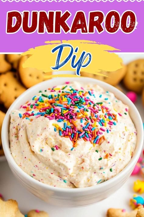 This homemade Dunkaroo dip is a sweet, nostalgic treat loaded with funfetti cake mix, Cool Whip, and creamy vanilla yogurt. It's perfect for parties. Homemade Dunkaroo Dip, Vanilla Wafer Dip, Fun Fetti Dip, Cool Whip Dip Recipes, Homemade Dip Mixes, Homemade Dunkaroos, Cool Whip Dip, Dunkaroo Dip Recipe, Cookie Dips