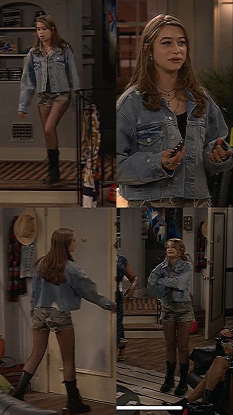 All Denim 90s Outfit, 90s Movie Fashion Outfits, 1997 Outfit Ideas, Cropped Cami Outfit, Cute Outfits For Movies, Cool 90s Outfits, Outfits Inspired By 80s Movies, Real 90s Outfits, Kelly Bishop 70s