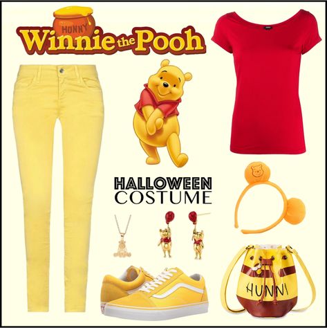 Winnie The Pooh Dress Up Diy, Winnie The Pooh Costume Women, Winnie The Pooh Outfit For Women, Winnie The Pooh Costumes Diy, Disneybounding Outfits, Pooh Costume, Winnie The Pooh Costume, Characters Costumes, Pooh Dress