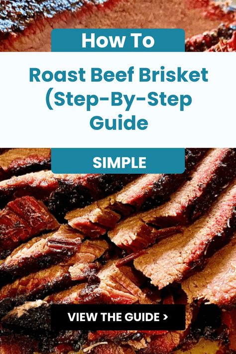 You've been grilling that brisket all summer, but have you thought about roasting it in the oven? Our easy step-by-step guide will show you how to create a tender, juicy beef brisket with amazing flavor. Say goodbye to tough meat and discover the secret to getting that perfect crisp and smoky taste without step outside! Ideal for family gatherings or weekend feasts, this recipe has you covered. Are you ready to impress your dinner guests or make a weeknight meal extra special? Let's roast that brisket together! Roast Brisket Oven, How To Cook A Brisket In A Roaster, Brisket In Oven How To Cook, How To Cook Brisket In The Oven, How To Make A Brisket, How Long To Cook Brisket In Oven, Slow Cook Brisket In Oven, Oven Roasted Brisket Recipe, Dutch Oven Brisket