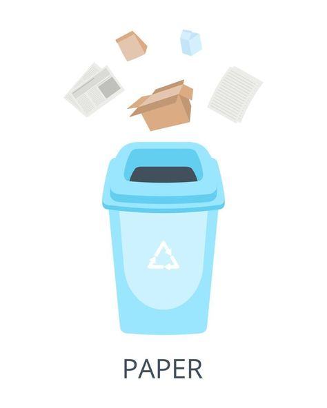 Paper waste sorting concept. Garbage container with paper. Garbage Containers, Waste Paper, Paper Paper, Web Design, Design