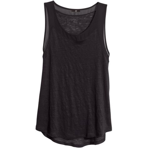 H&M Top (21 AUD) ❤ liked on Polyvore featuring tops, shirts, black, tank tops, sheer chiffon shirt, curved hem shirt, jersey top, h&m shirts and sheer top Curved Hem Shirt, H&m Top, H&m Shirts, Shirts Black, Gray Tank, Sheer Chiffon, Chiffon Shirt, Jersey Top, Black Tank