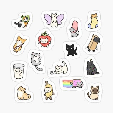 Aesthetic Kawaii Cat Stickers: Cute Animals, Cat Memes & More Sticker #sticker Stickers #stickers freesticker #freesticker freestickers #freestickers free download sticker #freedownloadsticker 4.70 Cute Animal Stickers, Stickers Cool, Cute Cat Memes, Stickers Kawaii, Scrapbook Stickers Printable, Cute Doodles Drawings, Cat Cute, Kawaii Stickers, Cat Aesthetic